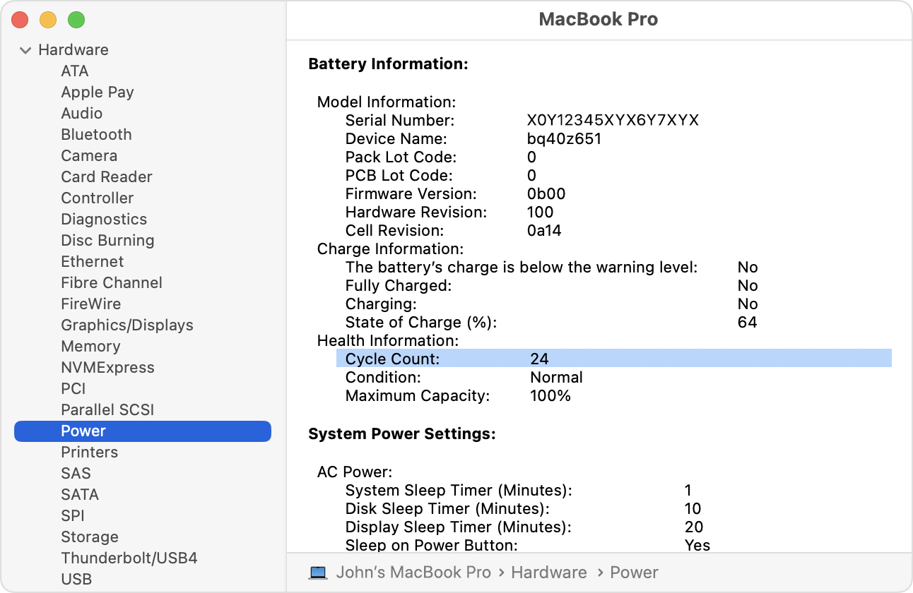 Check Battery Health in MacBook Air